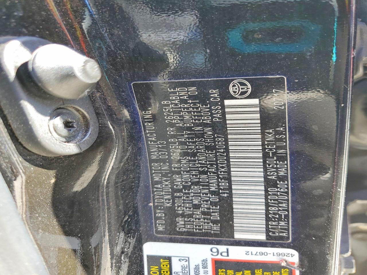 2013 TOYOTA CAMRY