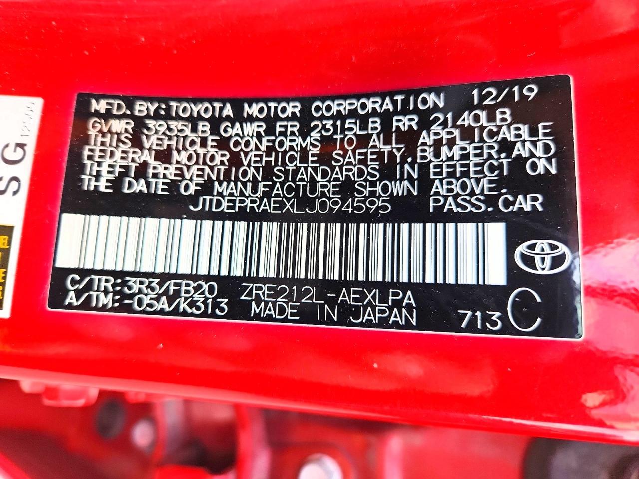 2020 TOYOTA COROLLA