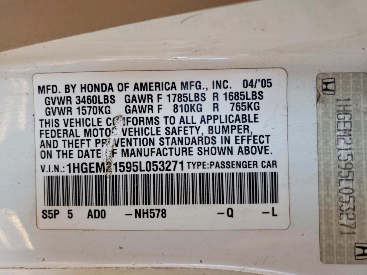 2005 HONDA CIVIC