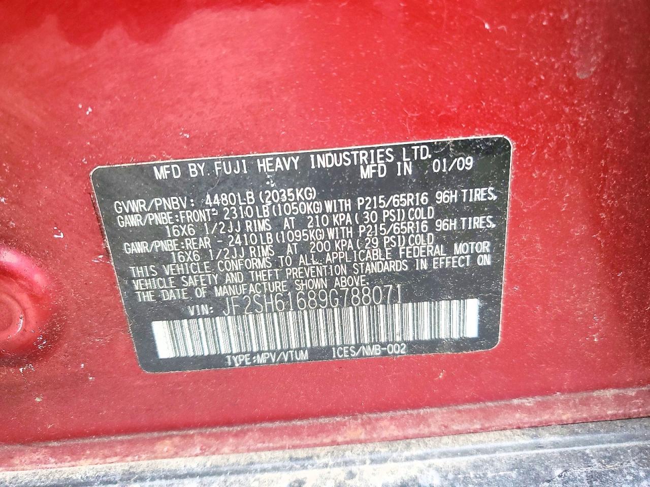 2009 SUBARU FORESTER