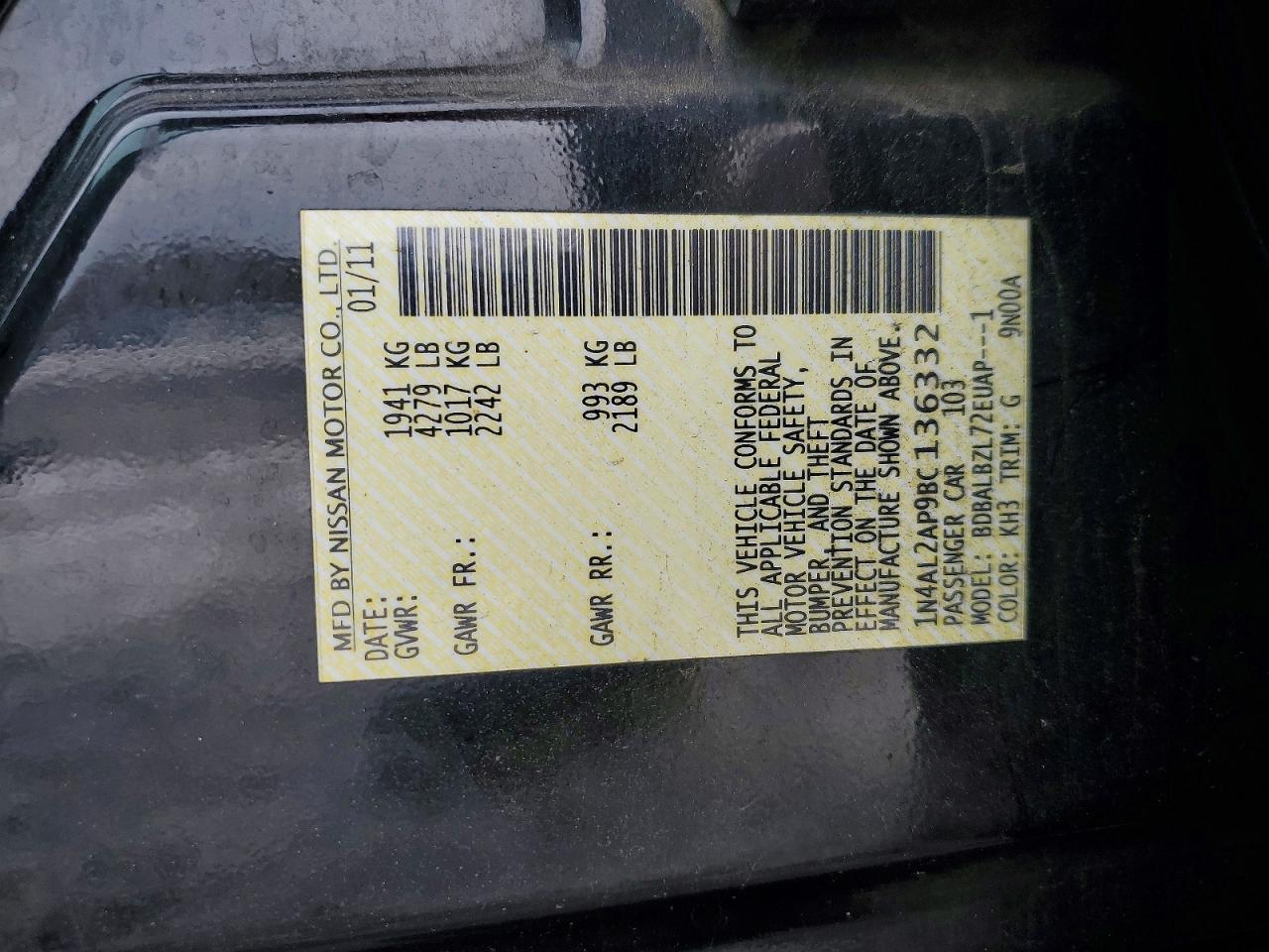 2011 NISSAN ALTIMA