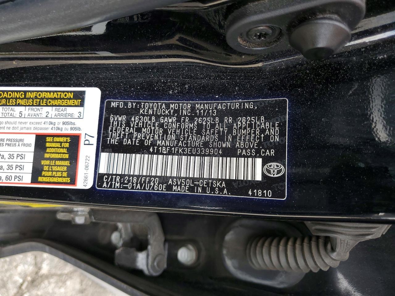 2014 TOYOTA CAMRY