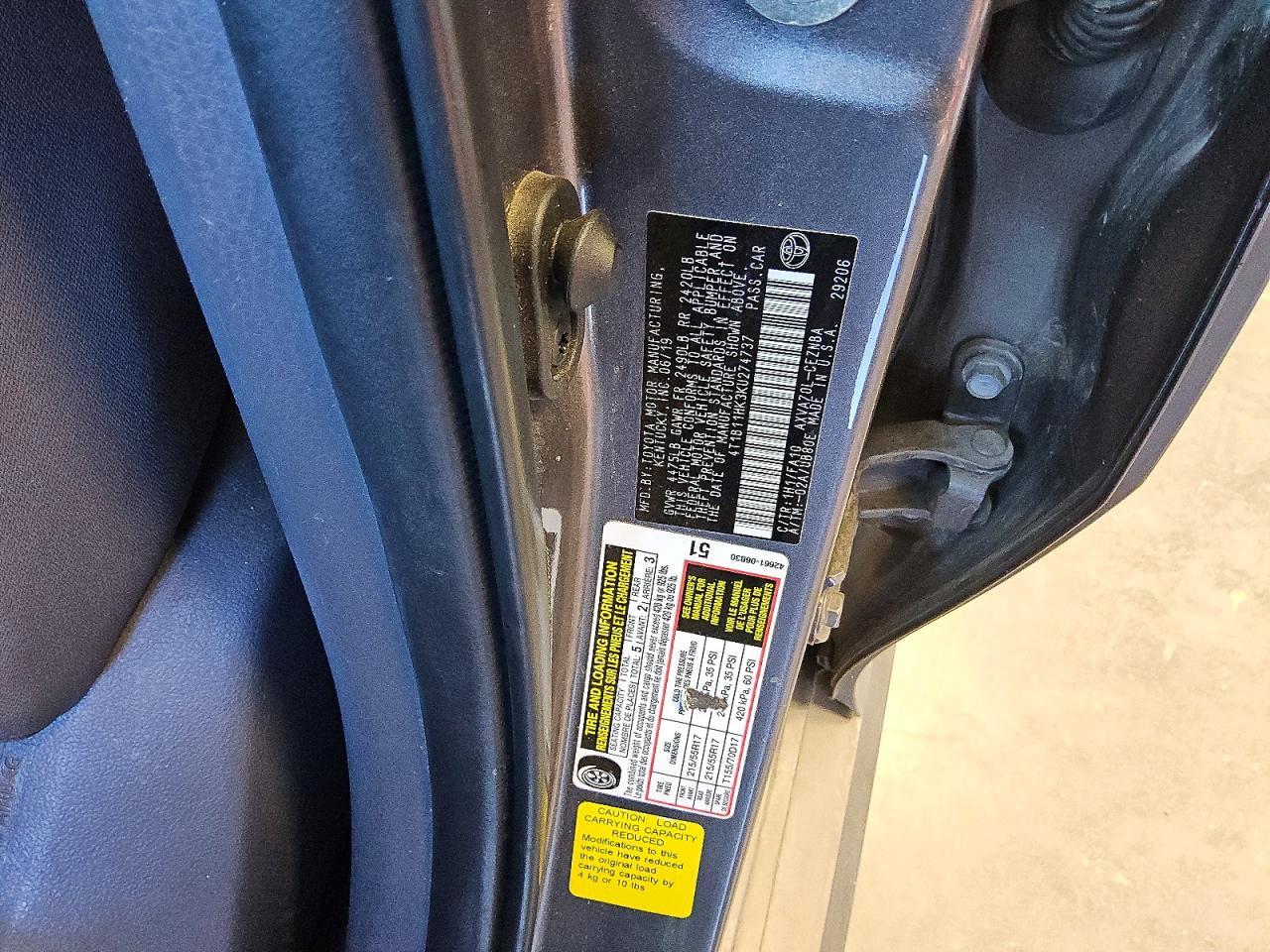 2019 TOYOTA CAMRY