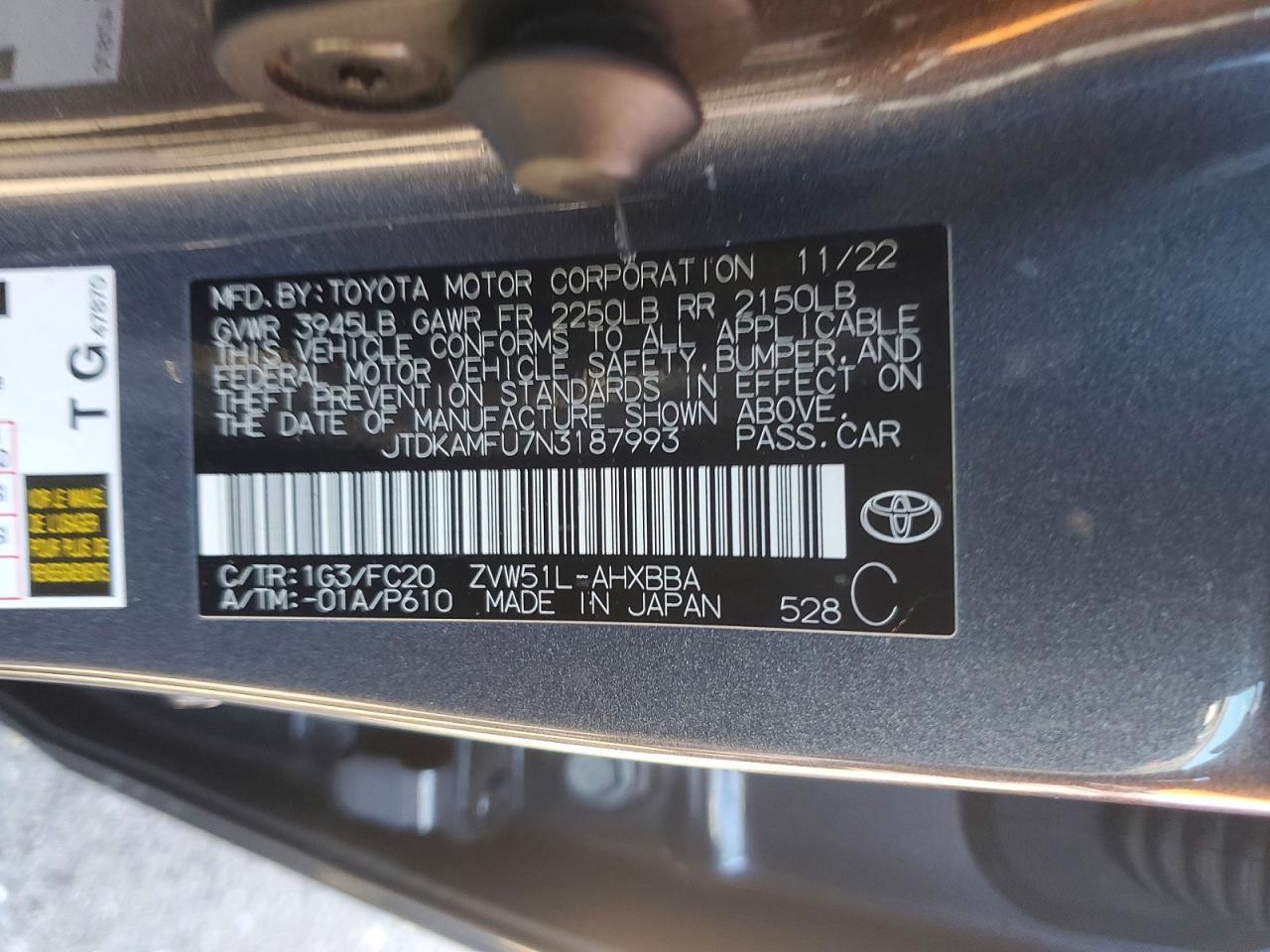 2022 TOYOTA PRIUS