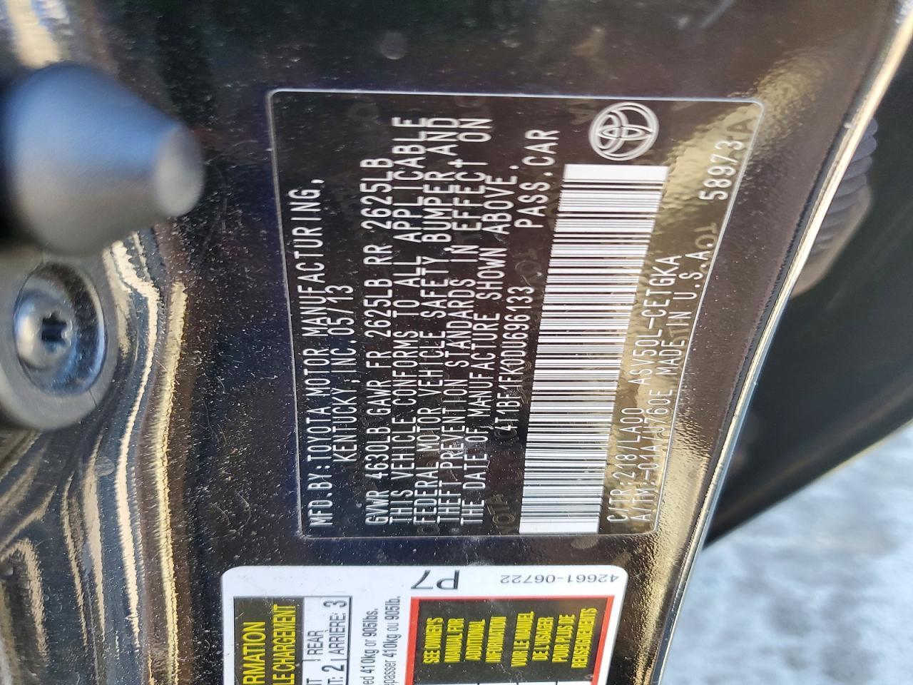 2013 TOYOTA CAMRY