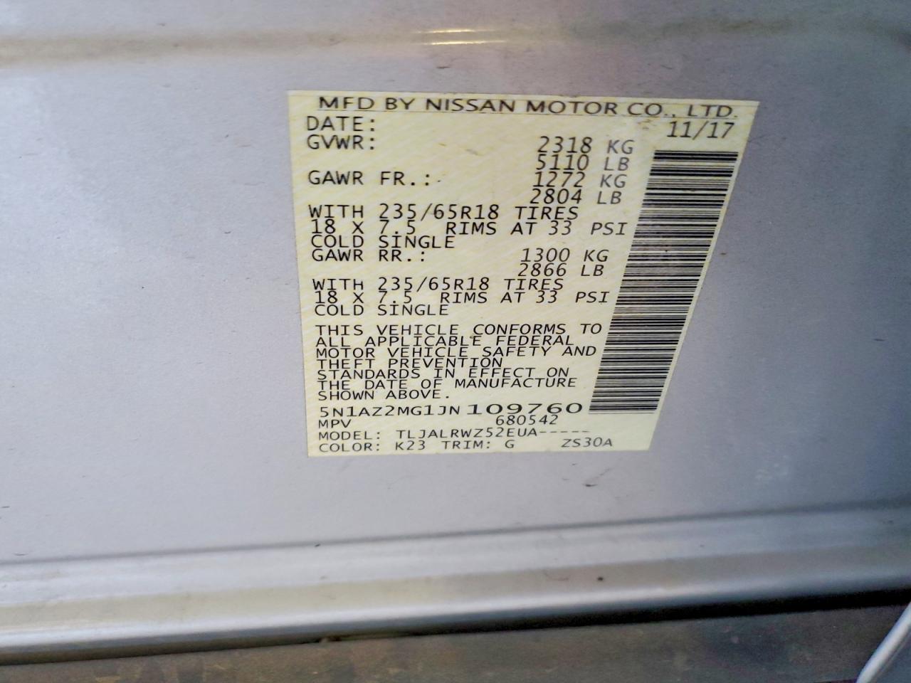 2018 NISSAN MURANO