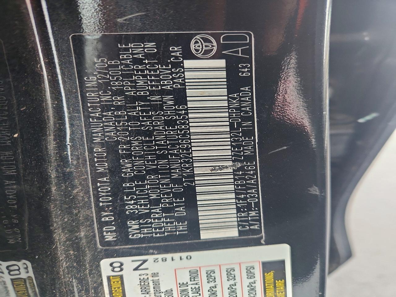 2006 TOYOTA COROLLA