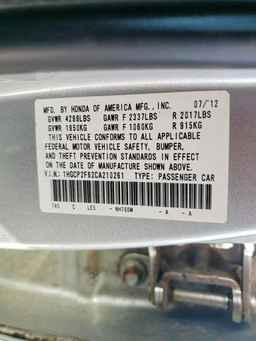 2012 HONDA ACCORD