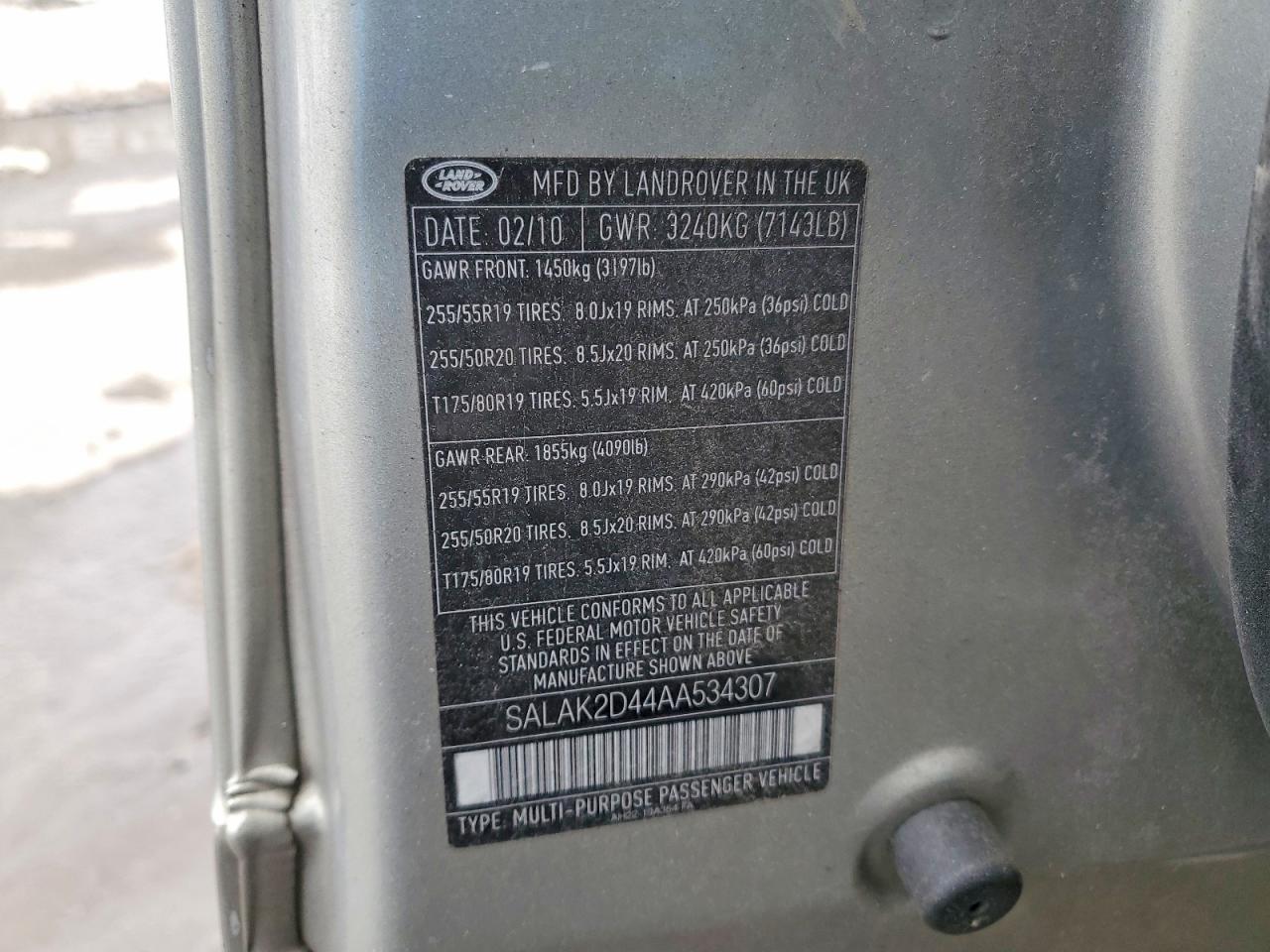 2010 LAND ROVER LR4
