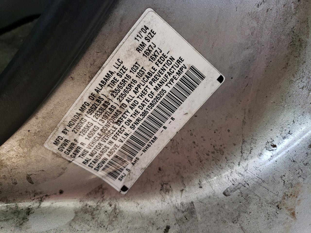 2005 HONDA ODYSSEY