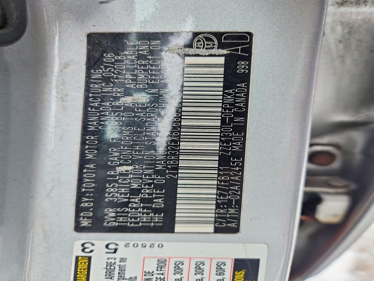 2006 TOYOTA COROLLA