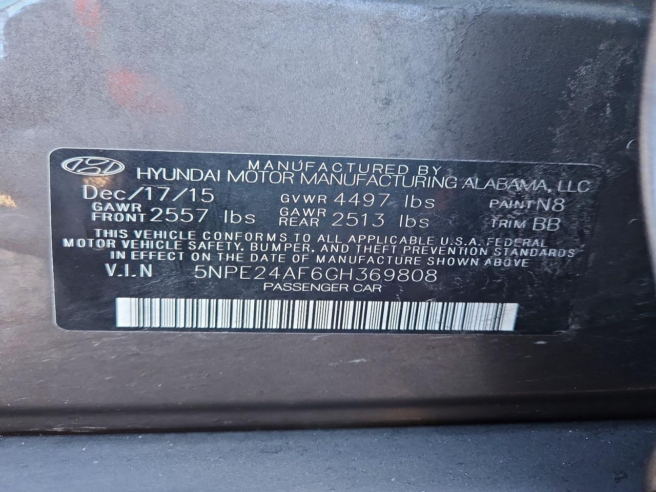 2016 HYUNDAI SONATA