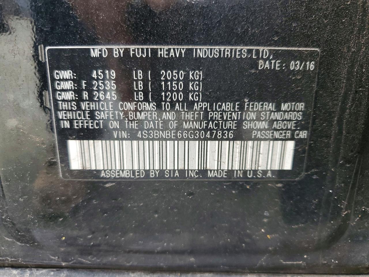2016 SUBARU Legacy