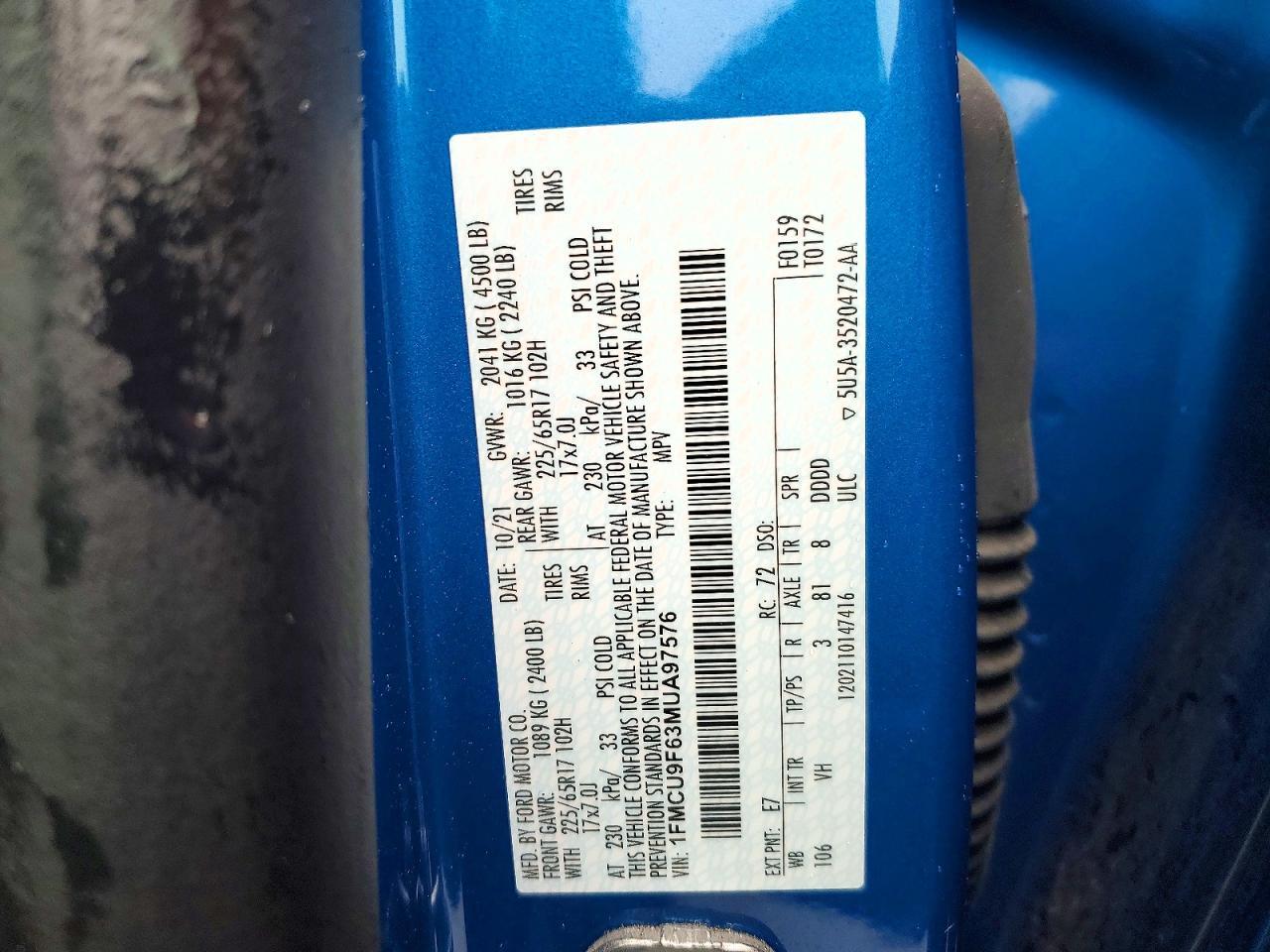 2021 FORD ESCAPE