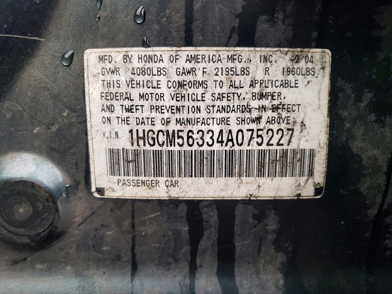 2004 HONDA ACCORD