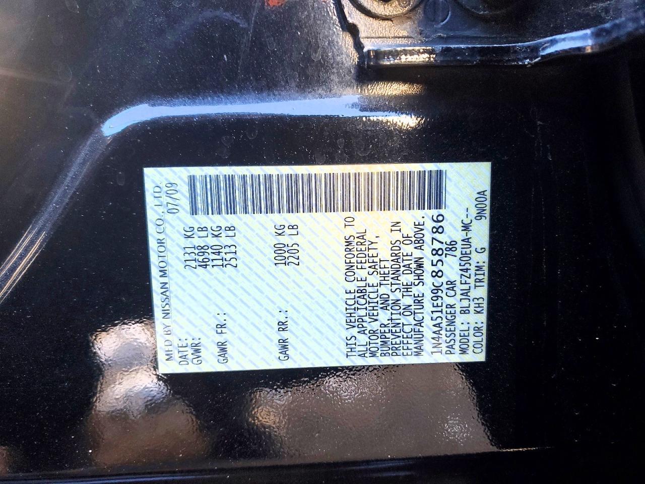 2009 NISSAN Maxima