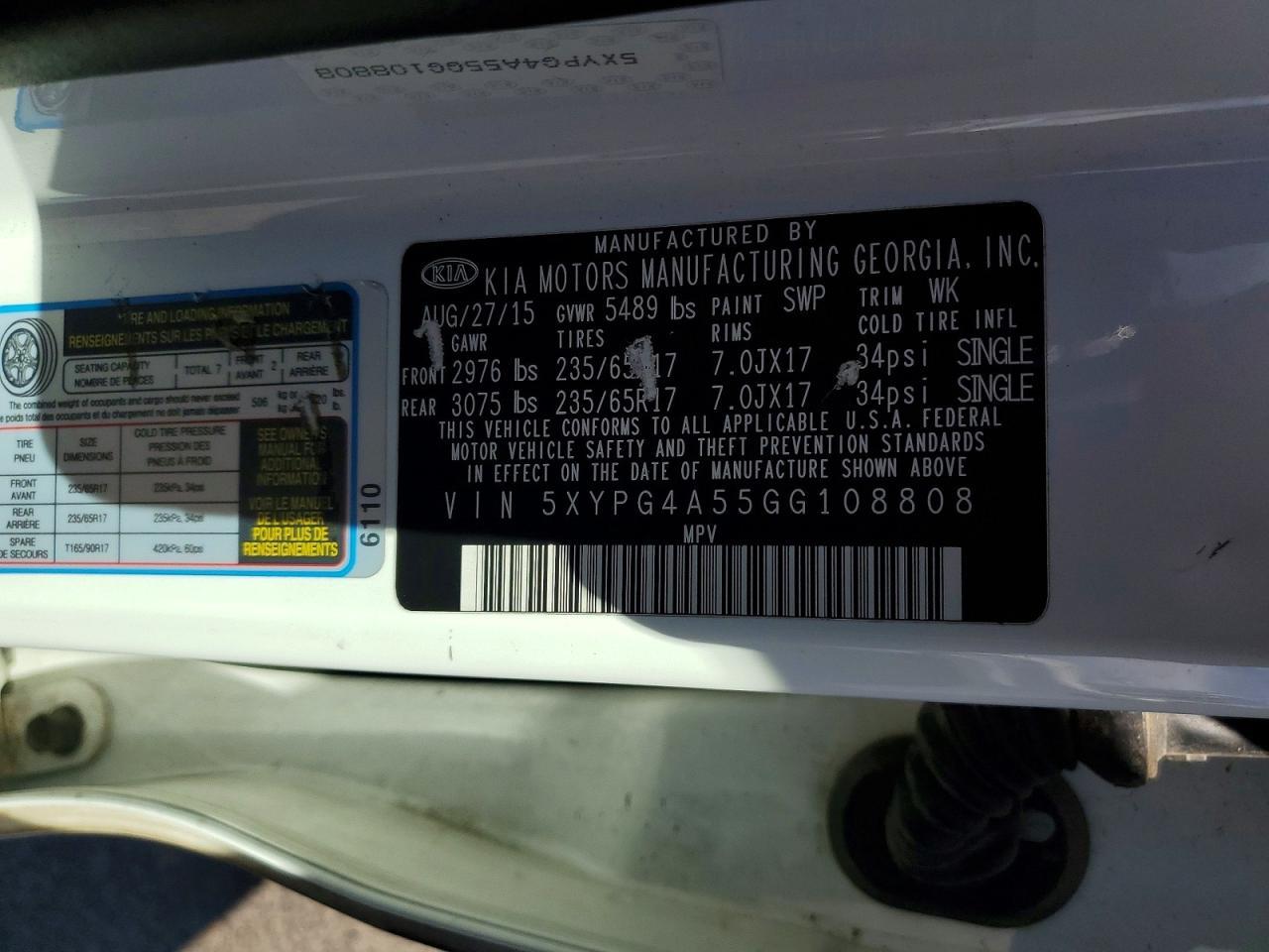 2016 KIA SORENTO