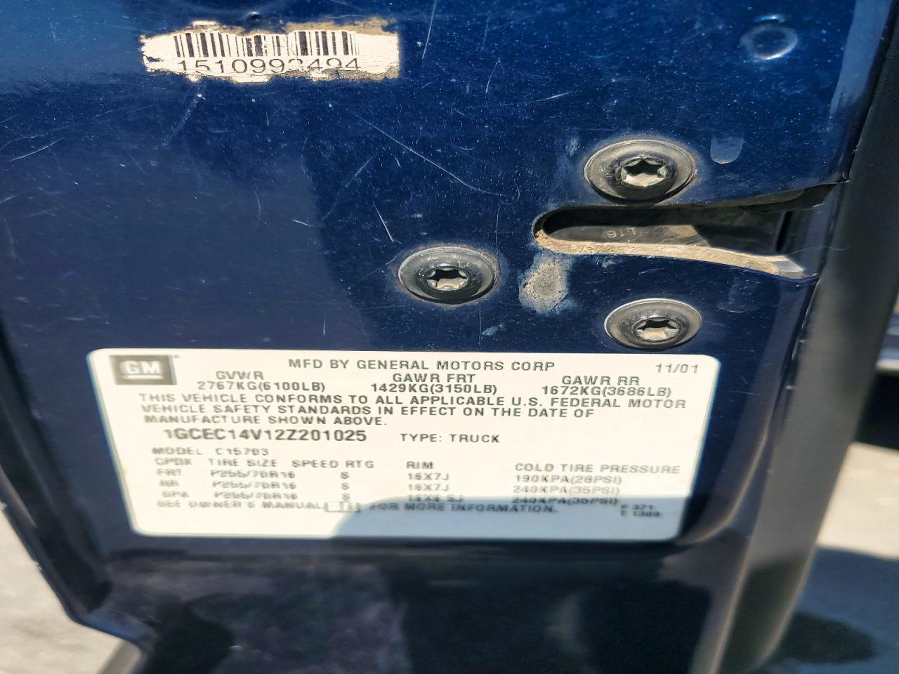 2002 CHEVROLET SILVERADO 1500