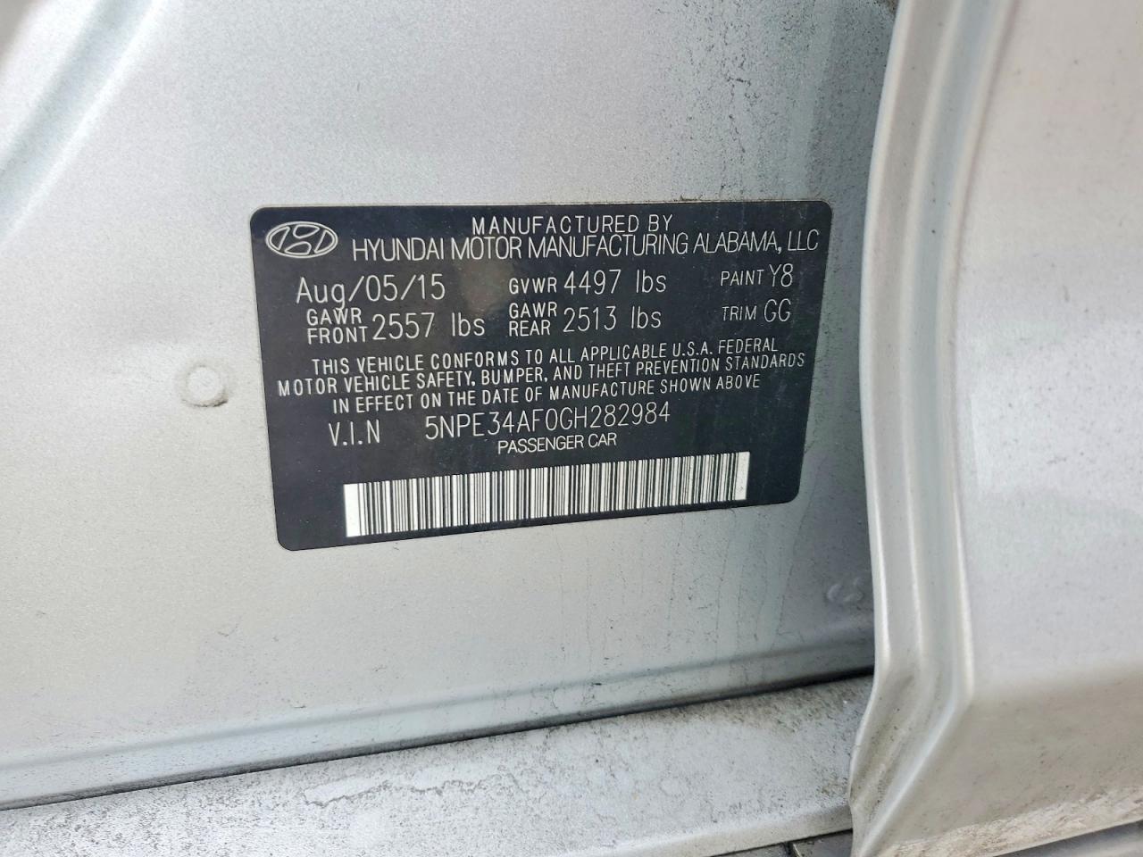 2016 HYUNDAI SONATA