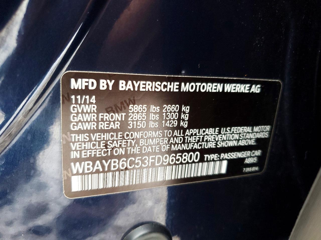 2015 BMW 7 series