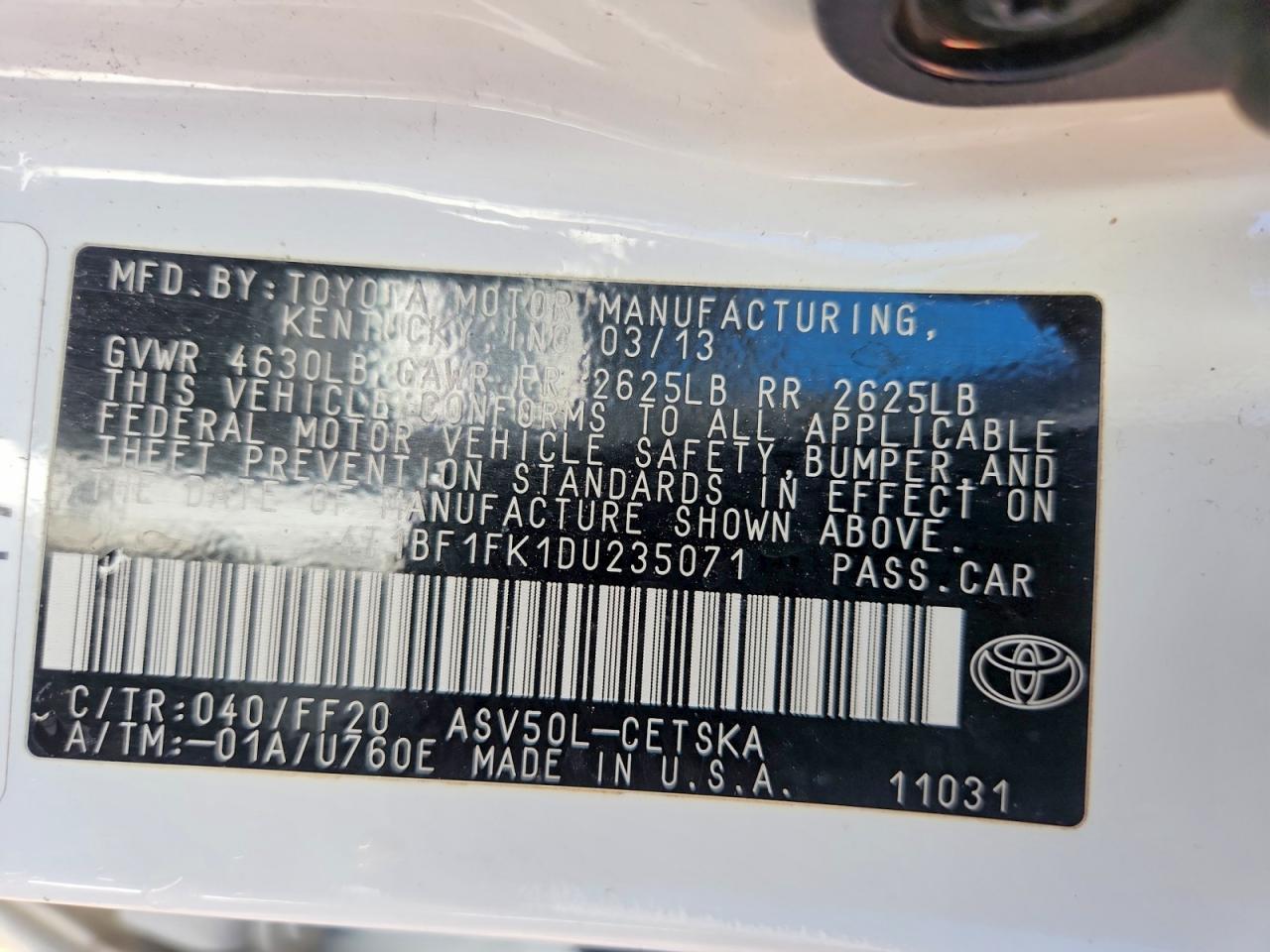 2013 TOYOTA CAMRY