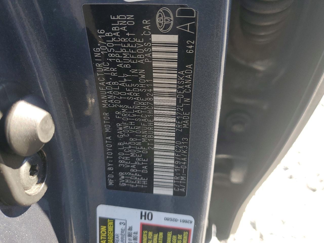 2017 TOYOTA COROLLA
