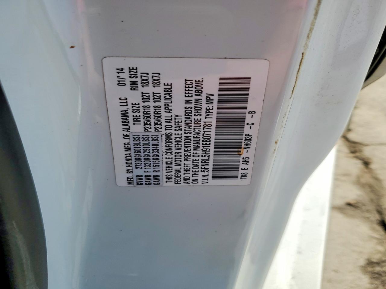 2014 HONDA ODYSSEY
