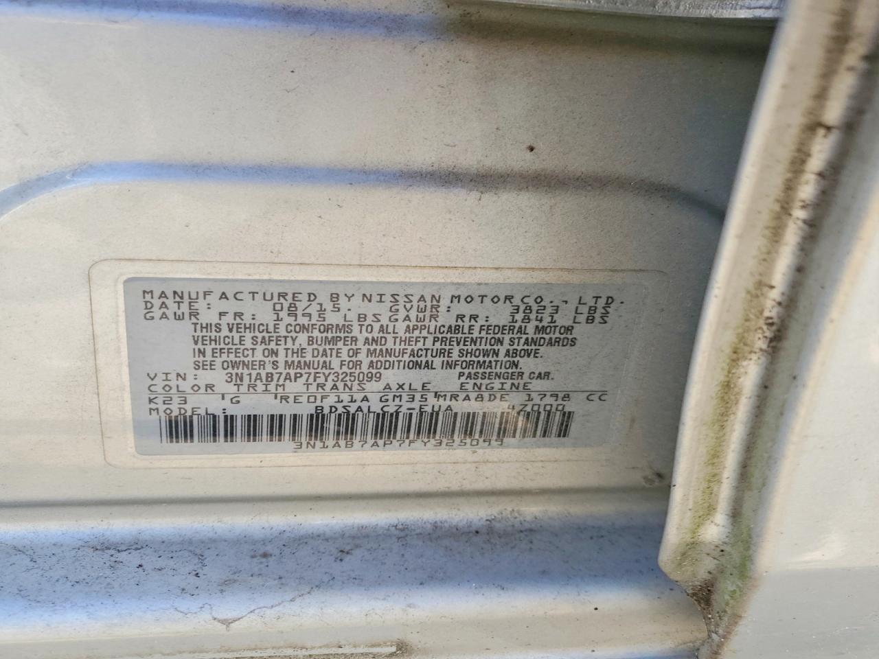 2015 NISSAN SENTRA