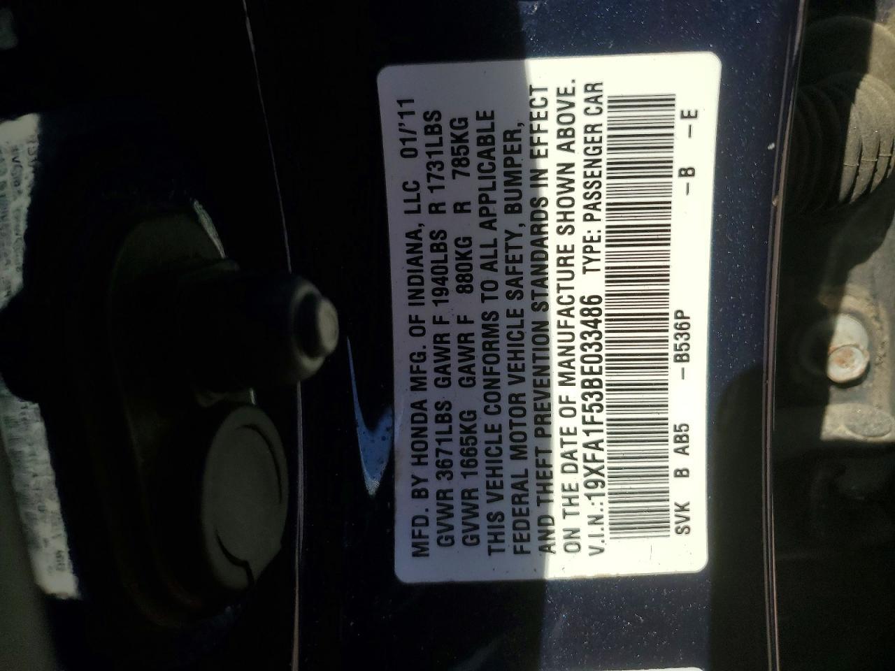 2011 HONDA CIVIC