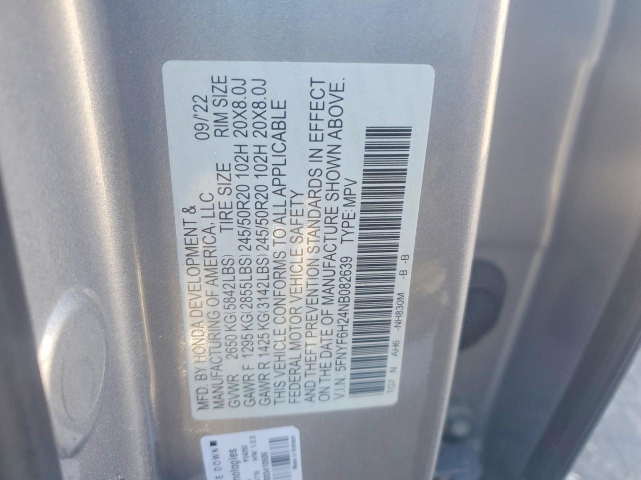 2022 HONDA PILOT