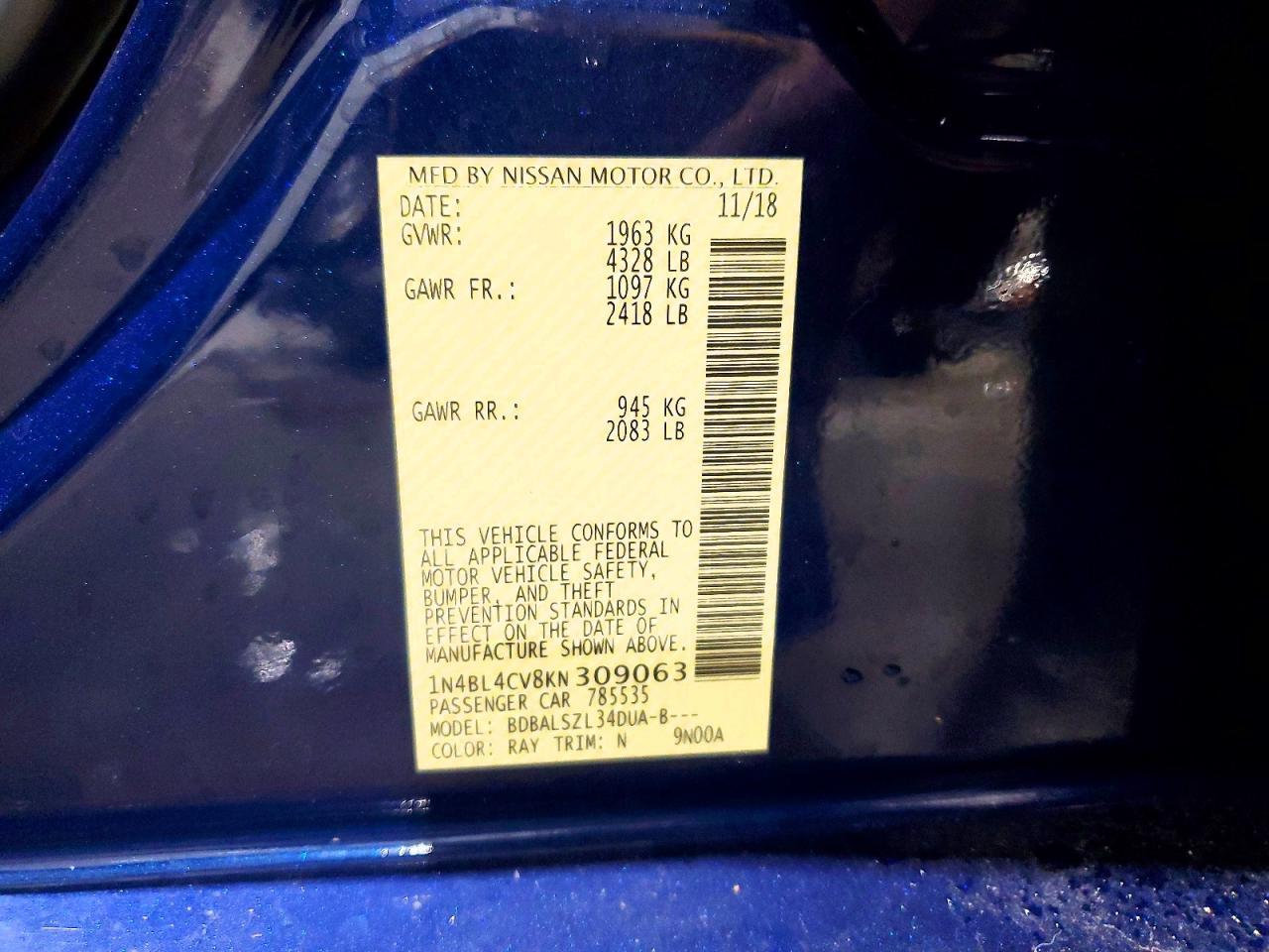 2019 NISSAN ALTIMA