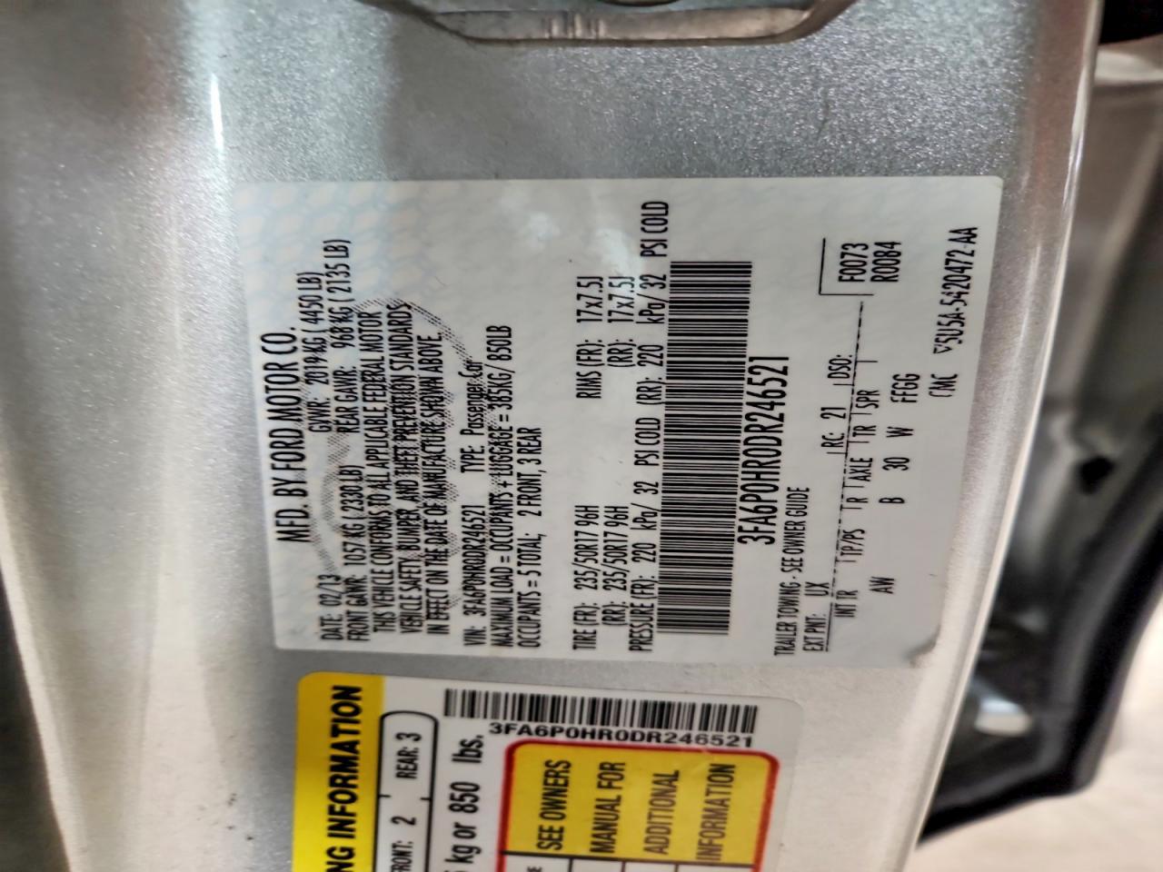 2013 FORD FUSION