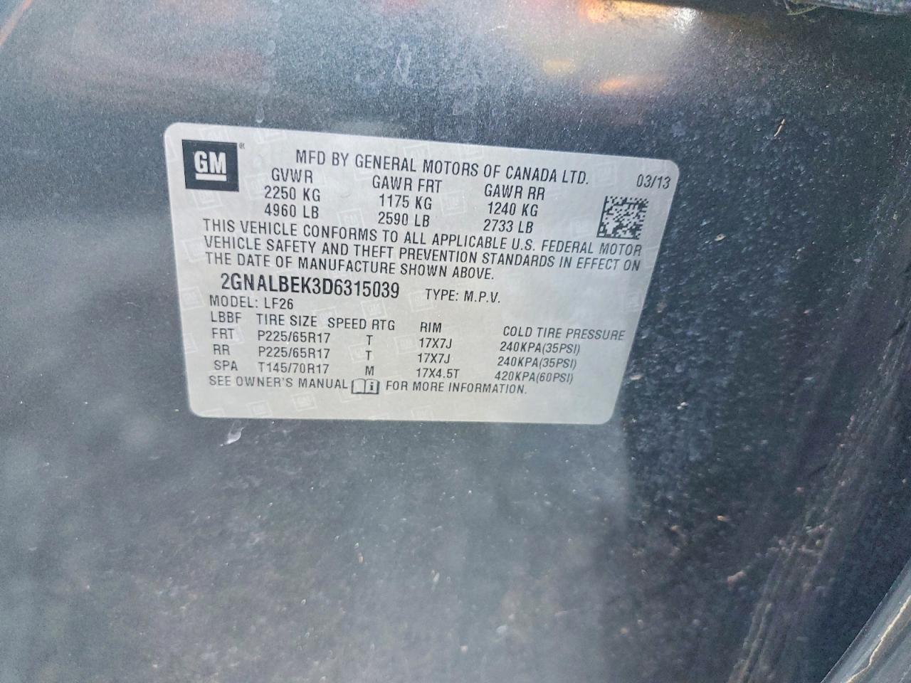 2013 CHEVROLET EQUINOX