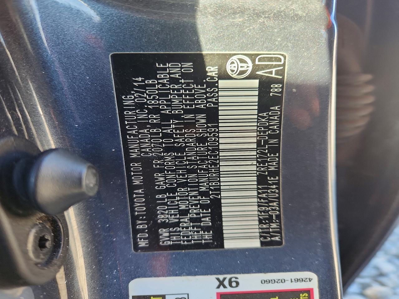 2014 TOYOTA COROLLA