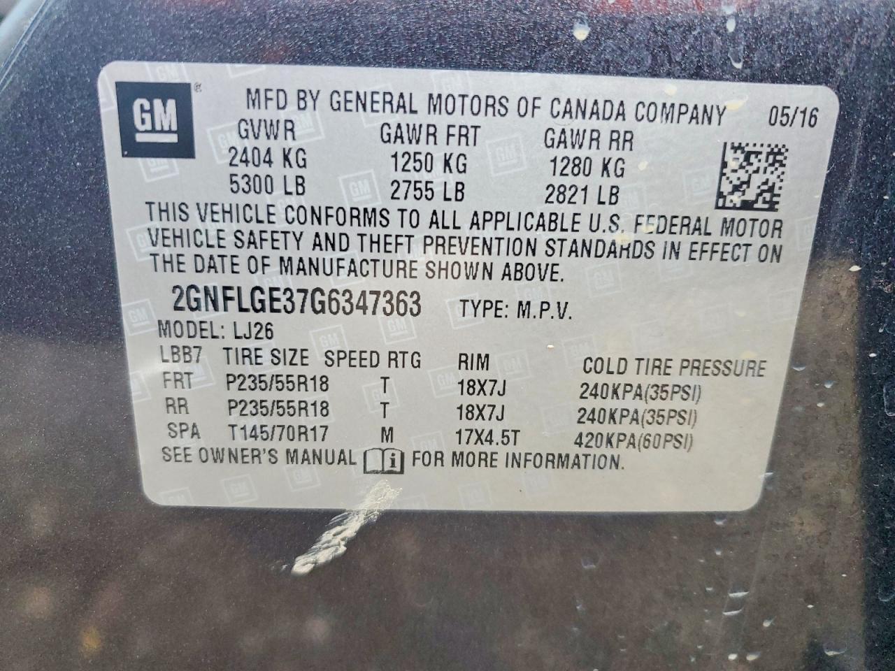 2016 CHEVROLET EQUINOX