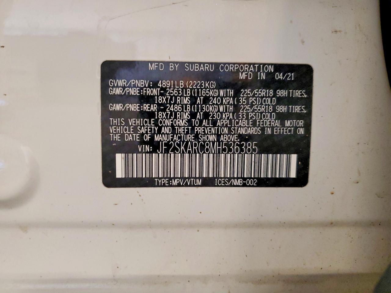 2021 SUBARU FORESTER
