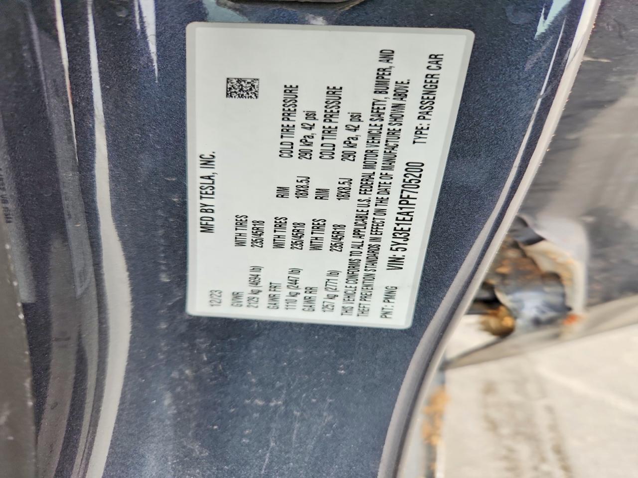 2023 TESLA MODEL 3