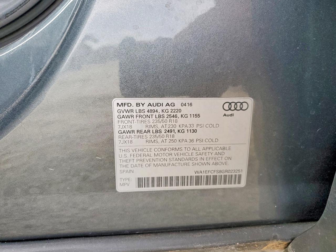 2016 AUDI Q3