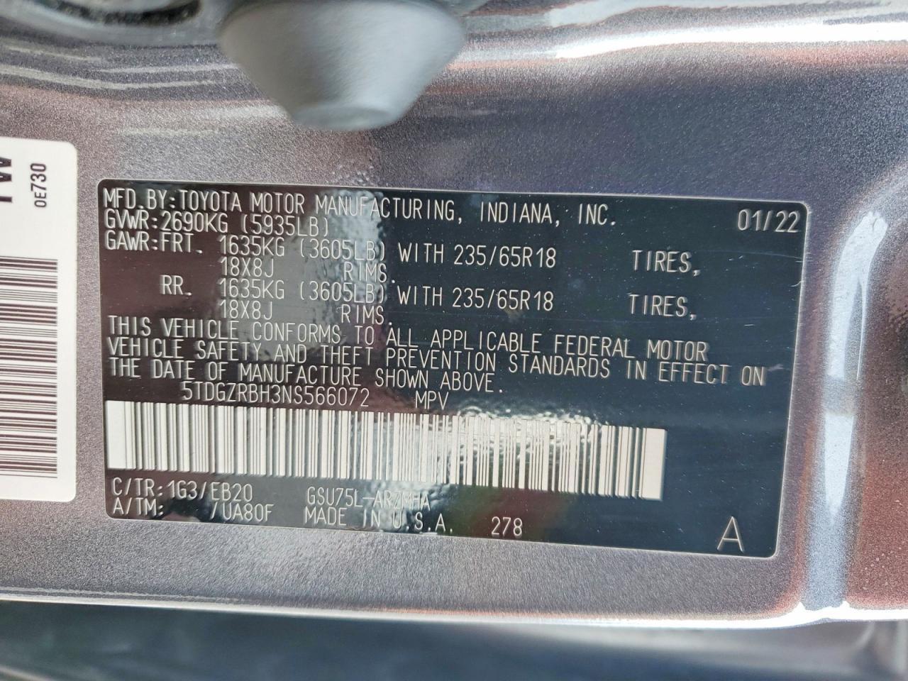 2022 TOYOTA HIGHLANDER
