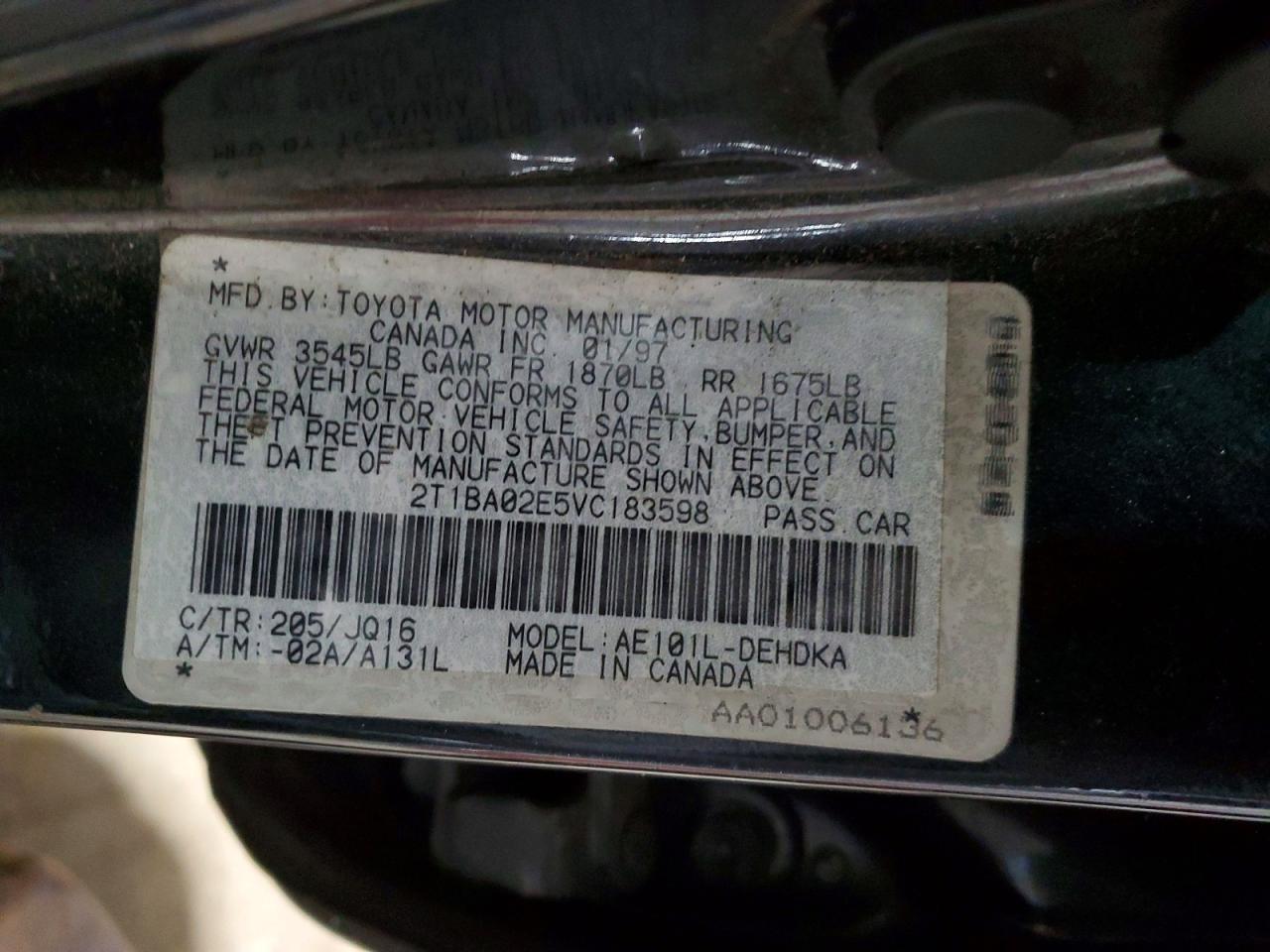 1997 TOYOTA COROLLA