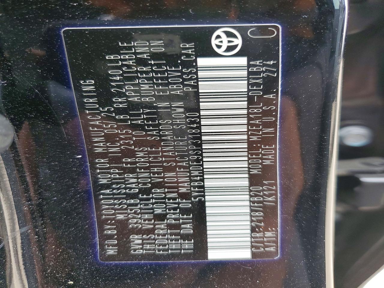2025 TOYOTA COROLLA