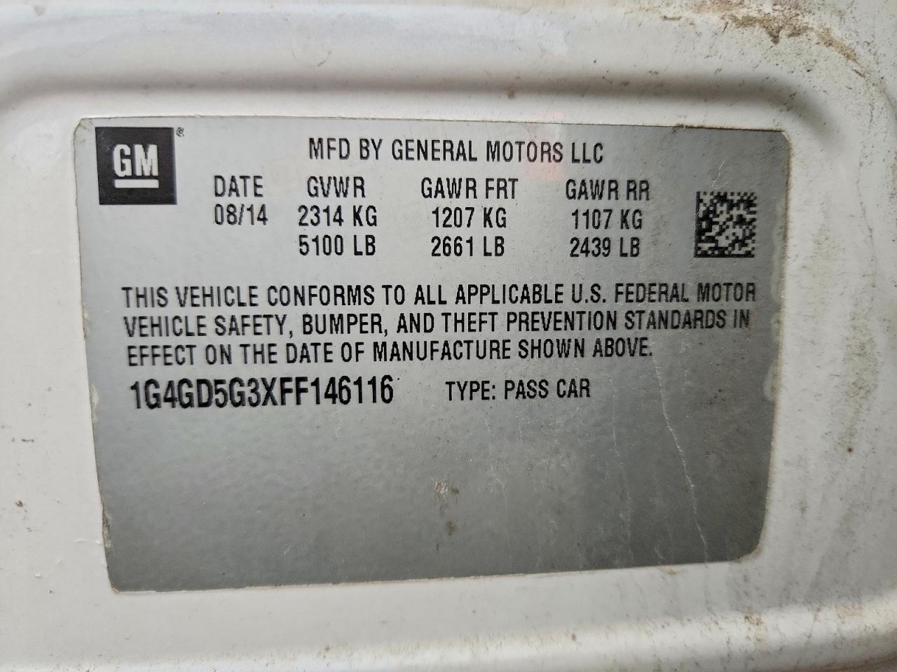 2015 BUICK LACROSSE
