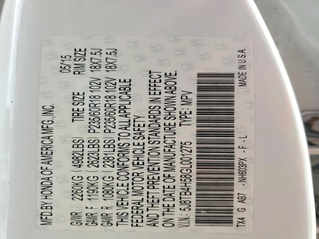 2016 ACURA RDX