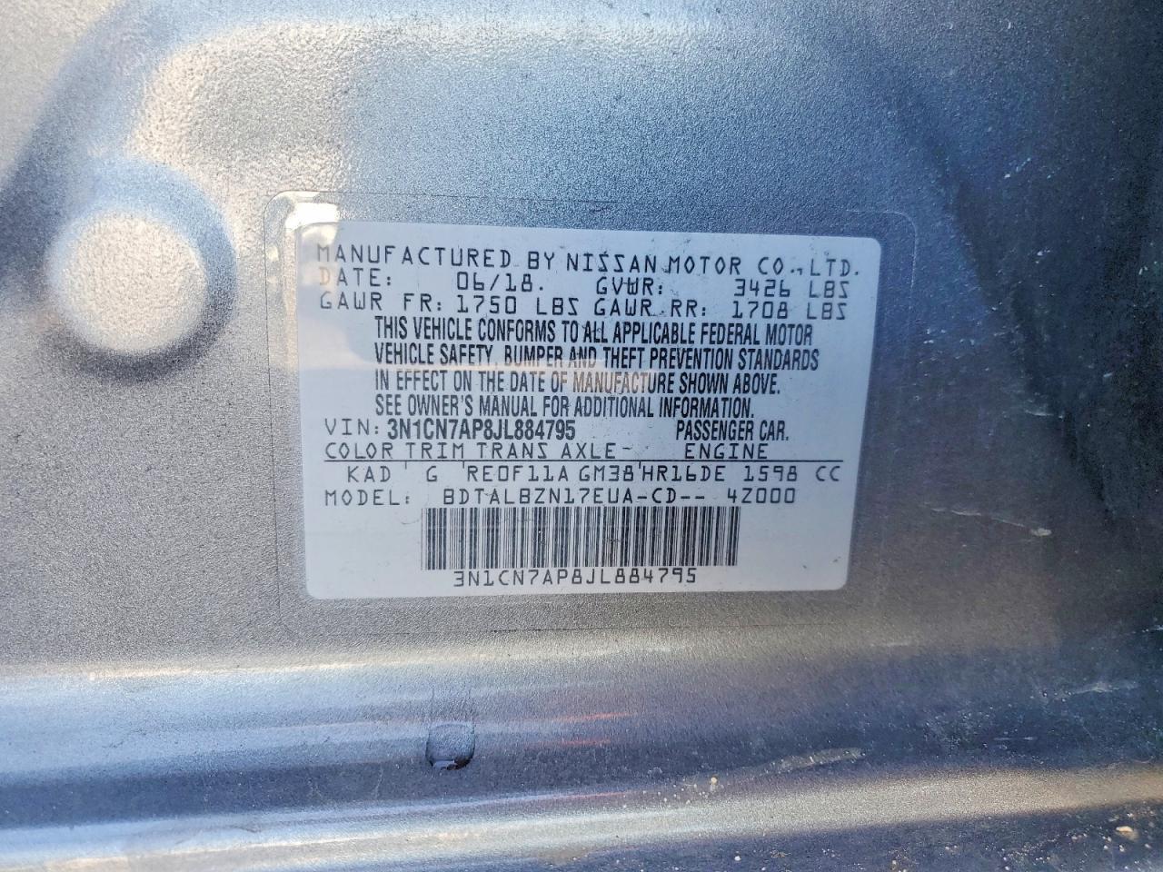 2018 NISSAN VERSA