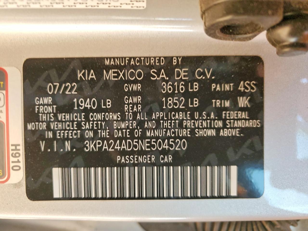 2022 KIA RIO