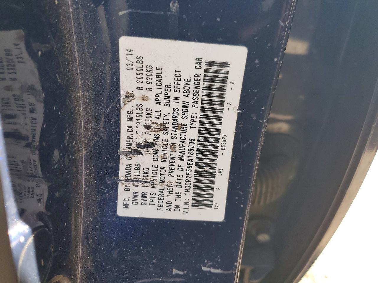 2014 HONDA ACCORD