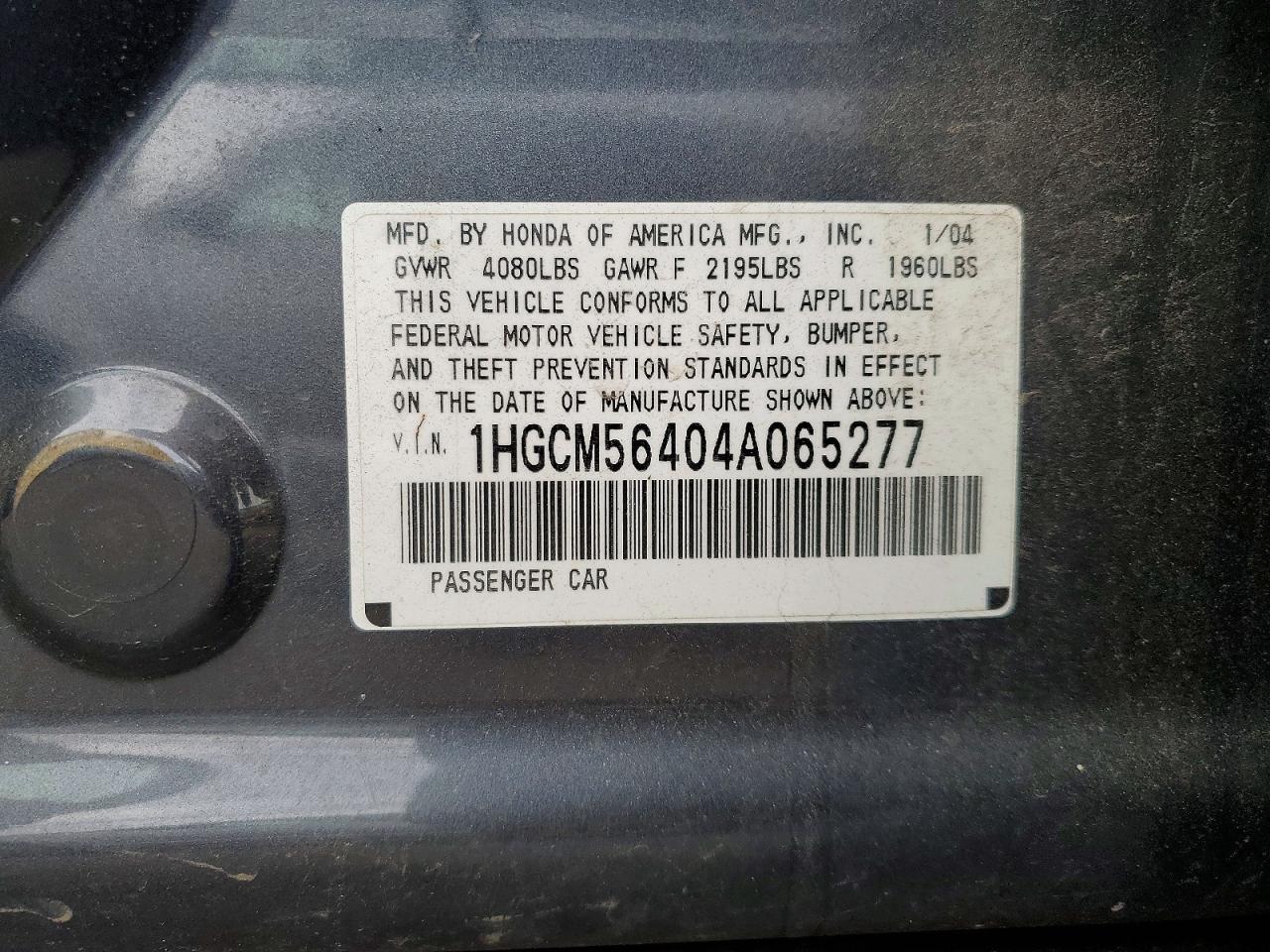 2004 HONDA ACCORD