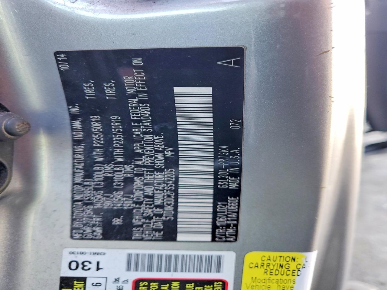 2015 TOYOTA SIENNA