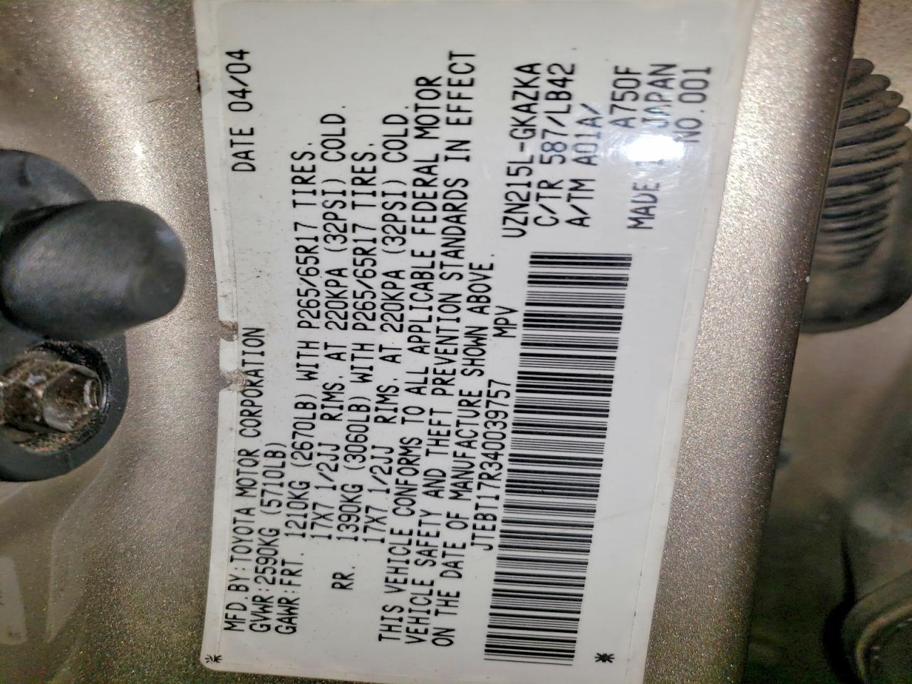 2004 TOYOTA 4Runner