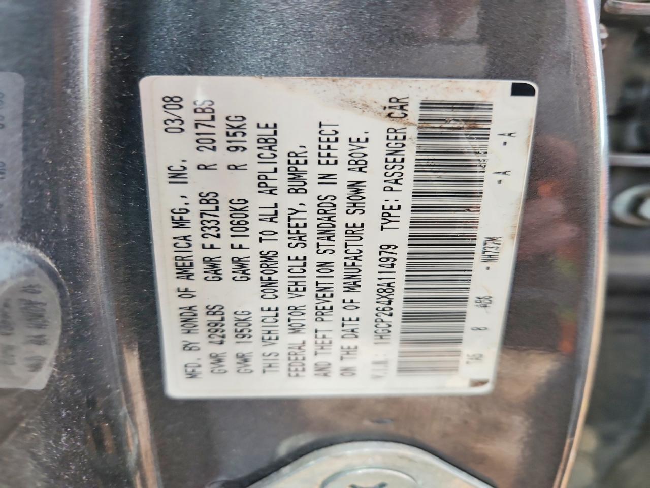 2008 HONDA ACCORD